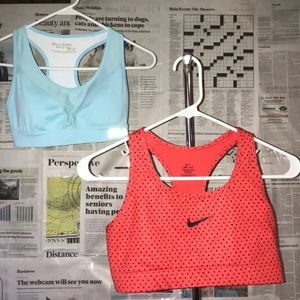 Red Nike Dri-fit And FILA Running Sports Bras